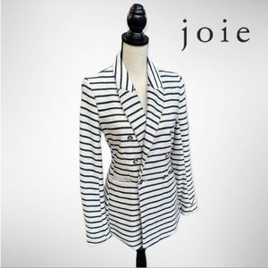 Joie Black and White Striped Blazer